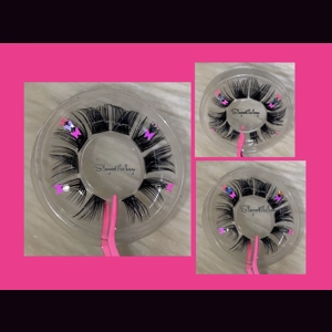 Hot pink and silver butterfly lash cluster