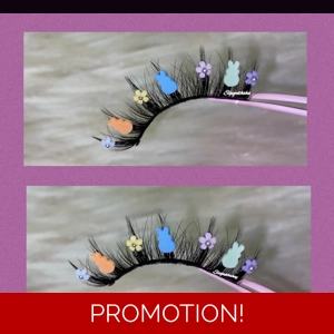 Easter bunny jumping in flowers