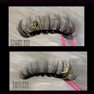 Right eye: SUN, left eye: MOON lashes
