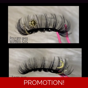 Right eye: SUN, left eye: MOON lashes