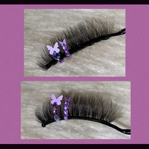 Purple gemstone & rhinestone butterfly