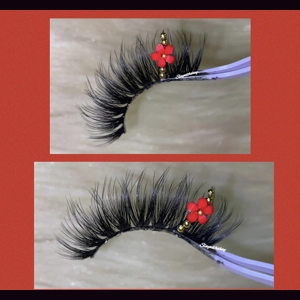 Red and gold flower rhinestone