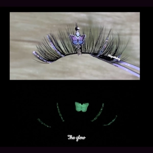 Purple pink glow in the dark butterfly