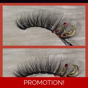 Red and gold rhinestone moon