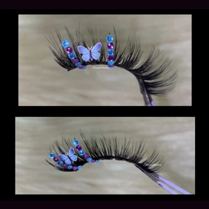 Baby blue and purple butterfly rhinestones