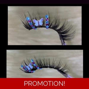 Baby blue and purple butterfly rhinestones