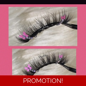 Hot pink butterfly pearls & rhinestone