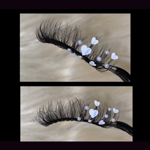 Pearls and white hearts