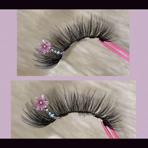 Purple flower rhinestone