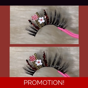 Chunky burgundy flower lash