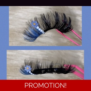 Blue flower white rhinestone