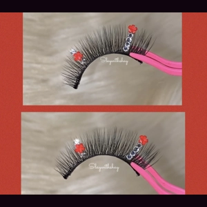 Red flower rhinestone