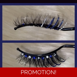 Rhinestone top royal blue glitter half bottom