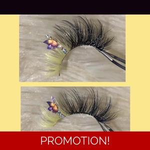 Yellow rhinestone purple butterfly