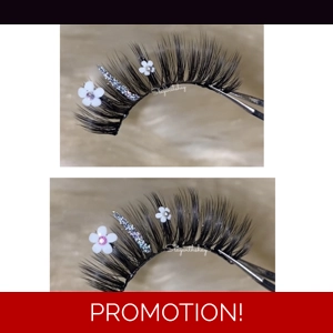 White flower disco silver glitter