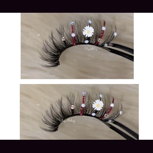 Burgundy flower rhinestone