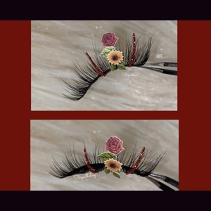 Sunflower rose red glitter