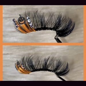 Rhinestone angry pumpkin