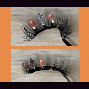 Spooky rhinestone graveyard lash