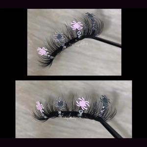 Pink and black spiders