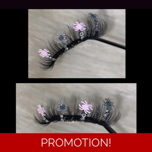 Pink and black spiders