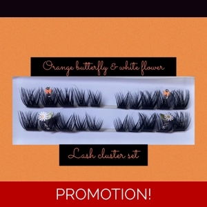 CLUSTER SET: ORANGE BUTTERFLY & FLOWER