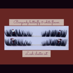 CLUSTER SET: burgundy white butterfly flower