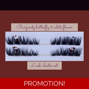 CLUSTER SET: burgundy white butterfly flower