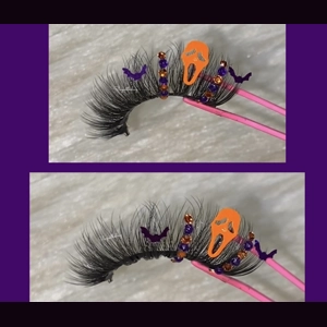 Orange and purple rhinestone orange face