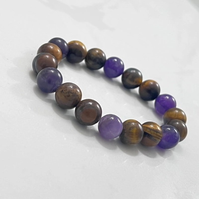 Tiger's Eye with Amethyst Tiger's Eye with Amethyst
