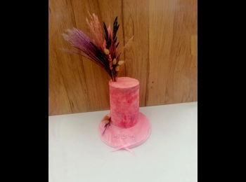 Pink Mother's Day Cake with Dried Flowers