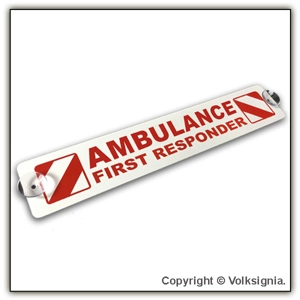 Ambulance First Responder 2 Cup Window Suction Sign