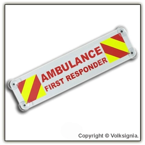 Ambulance First Responder Rear Window Sign