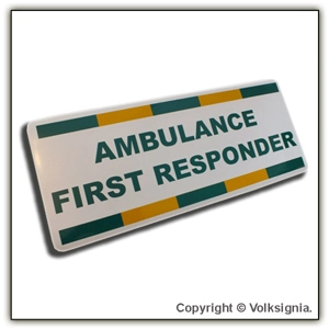 Ambulance First Responder Magnetic Door Sign
