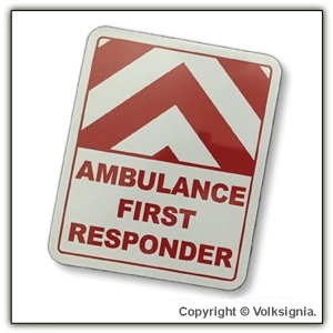 Ambulance First Responder Small Chevron Rear Magnetic Sign