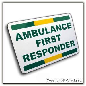 Ambulance First Responder Small Compact Magnetic Door Signs