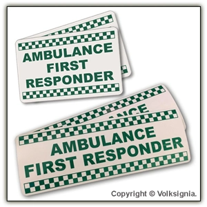 Ambulance First Responder Chequered Magnetic Door Signs
