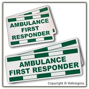 Ambulance First Responder Lined Magnetic Door Signs