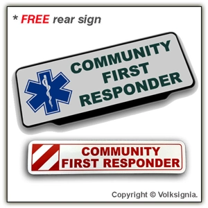 Community First Responder Green text on White with SOL Visor Sign