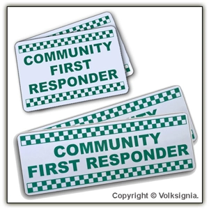 Community First Responder Chequered Magnetic Door Signs