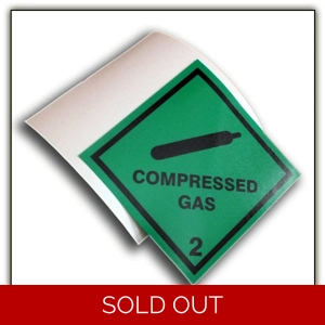 Compressed Gas Self Adhesive Sticker
