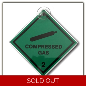 Compressed Gas Window Suction Cup Sign