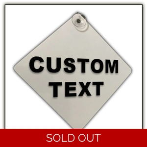 Custom Lettered Diamond Shaped Window Hanger Suction Cup Sign