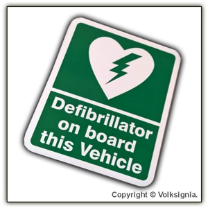 Defibrillator on board this Vehicle Magnetic Sign