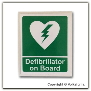Defibrillator on Board Self Adhesive Exterior Sticker