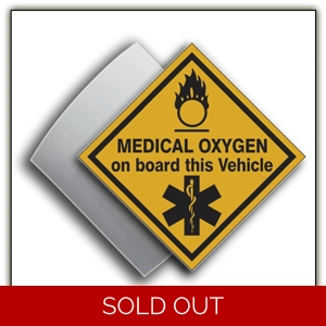 Medical Oxygen on board OX/SOL Self Adhesive Sticker