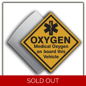 Medical Oxygen on board SOL Self Adhesive Sticker