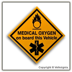 Medical Oxygen on board OX & SOL Magnetic Sign