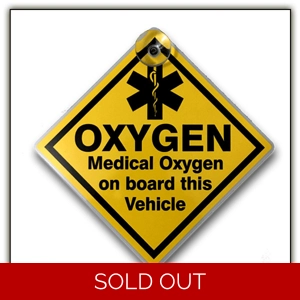 Medical Oxygen on board SOL window Suction Cup Sign