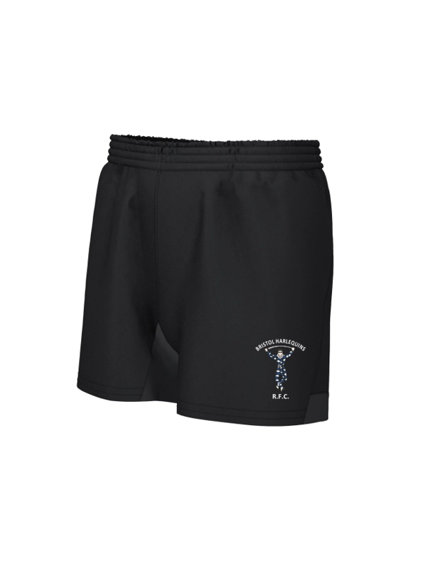 BRISTOL HARLEQUINS RFC MINIS U5/U6/U7/U8 MATCH SHORTS - BLACK